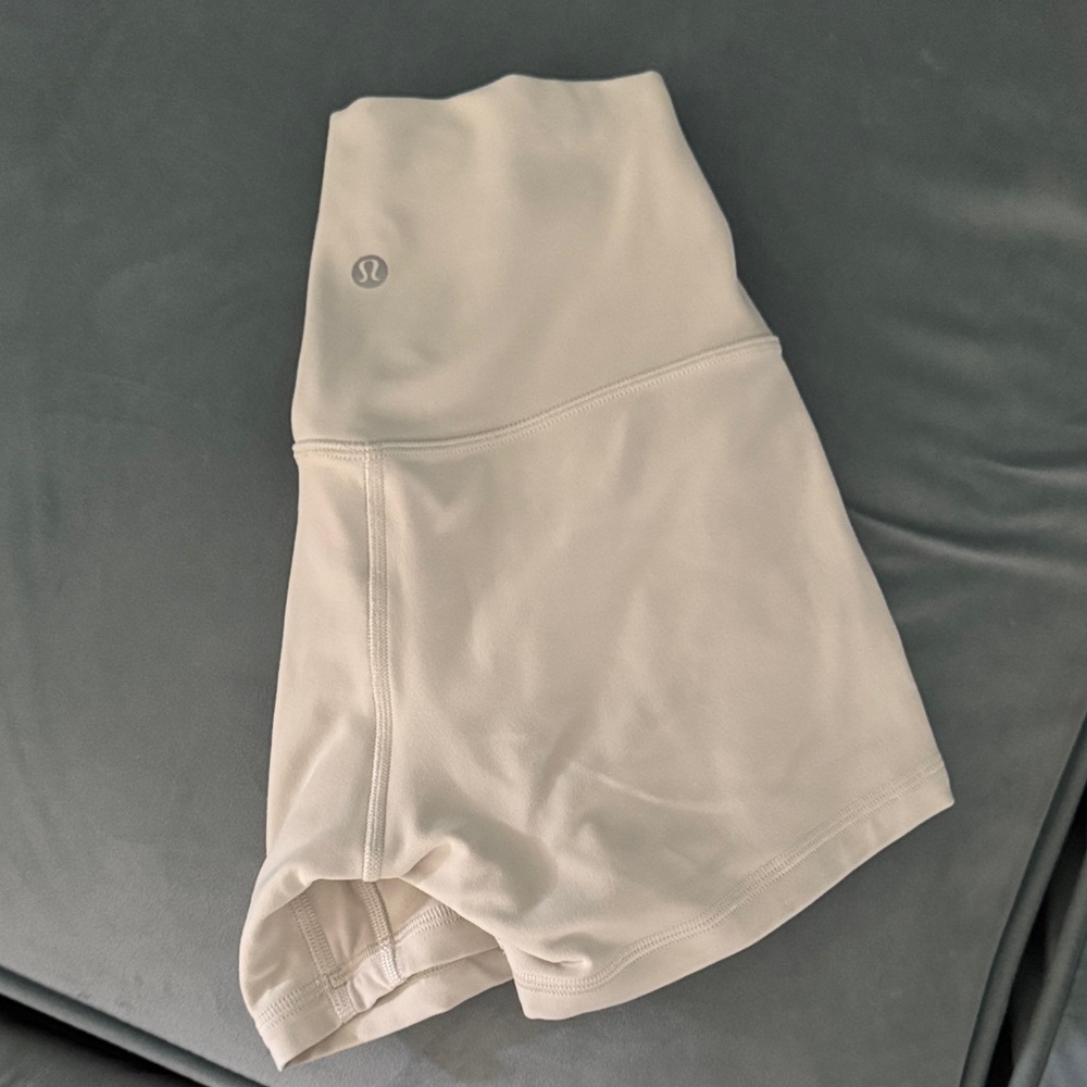 lululemon Align high rise 4” off white Biker Shorts